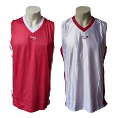 Reversible Ansicht Basketballtrikots rot/weiß