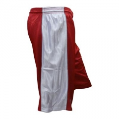 Seitenansicht Basketballhose rot/weiß