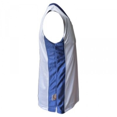 Seitenansicht  weiß/navy Basketballtrikot