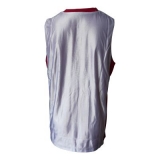 Rückansicht weiß Basketballtrikots rot/weiß