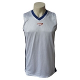 Frontansicht weiß/navy Basketballtrikot